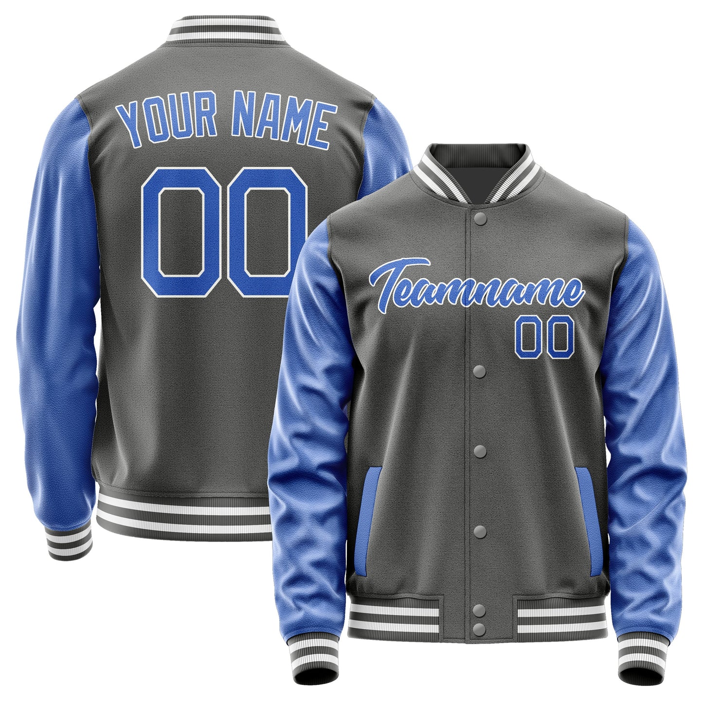 Custom Dark Grey Sky Blue Jacket JA2020092018B21809