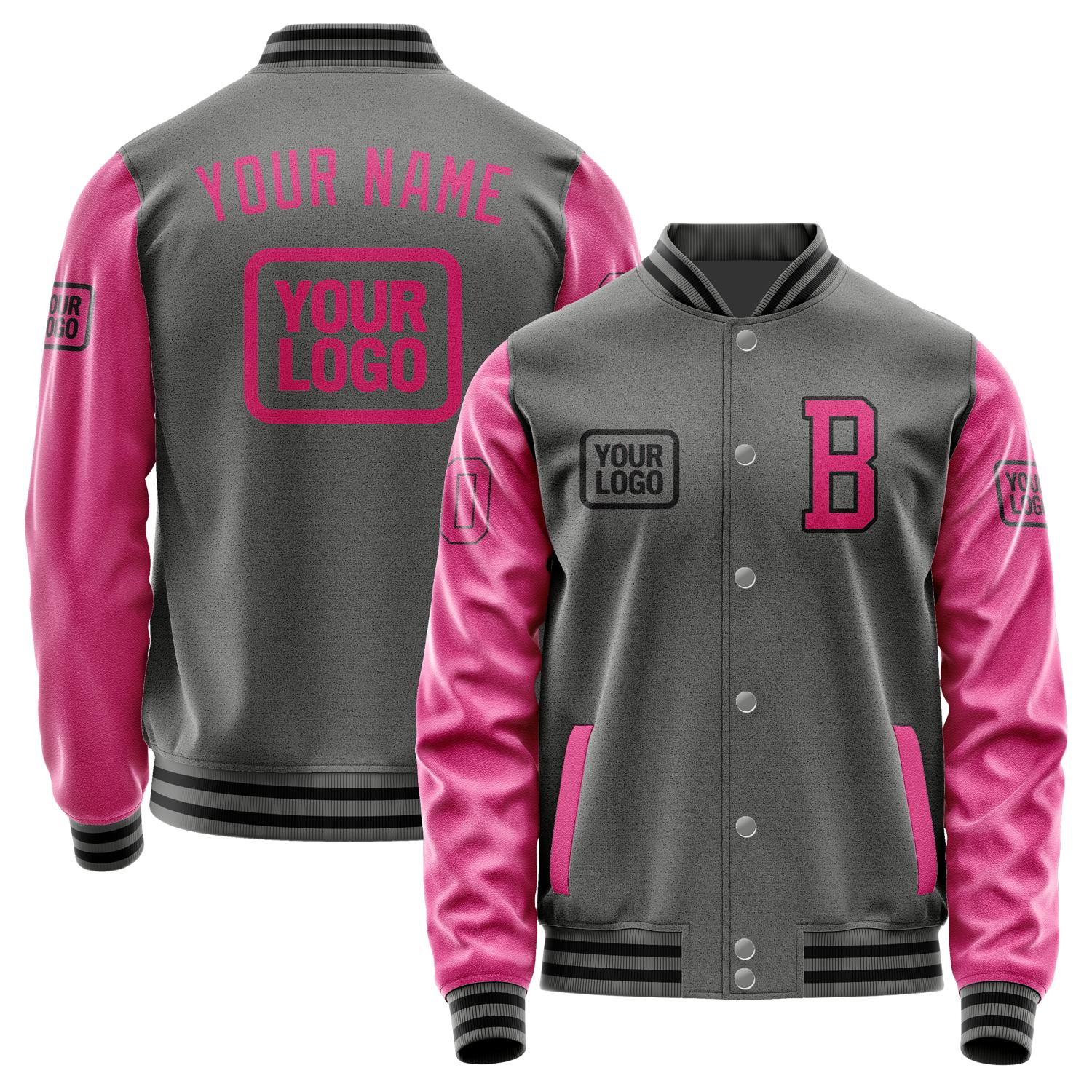 Custom Dark Grey Pink Jacket JA202013201717131317