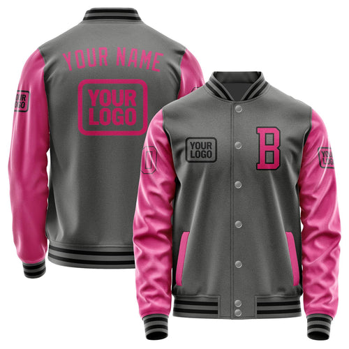 Custom Dark Grey Pink Jacket JA202013201717131317