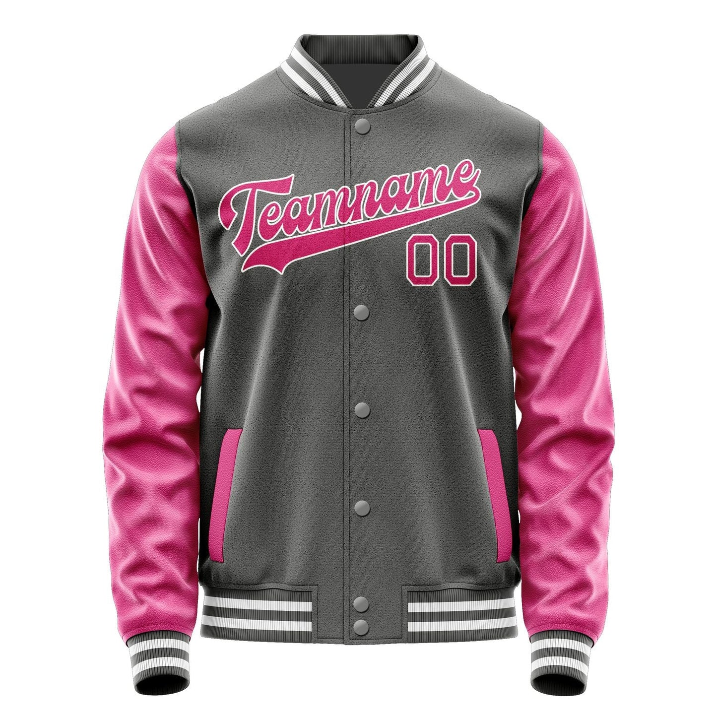 Custom Dark Grey Pink Jacket JA2020132018B31813