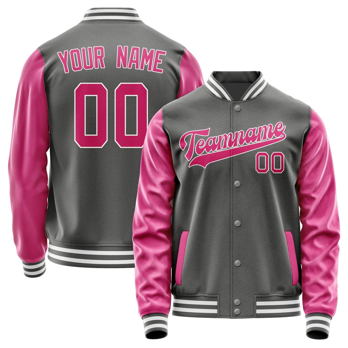 Custom Dark Grey Pink Jacket JA2020132018B31813