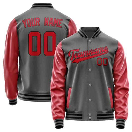 Custom Dark Grey Red Jacket JA2020142017B31714