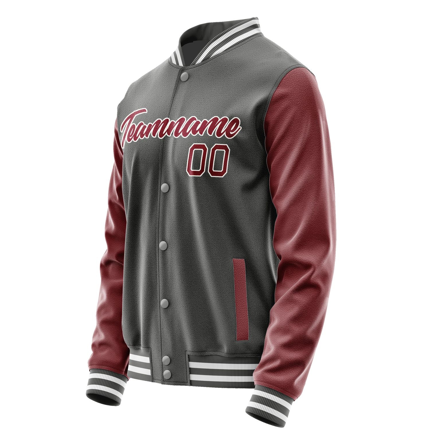Custom Dark Grey Crimson Red Jacket JA2020152018B21815
