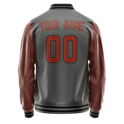 Custom Dark Grey Coral Red Jacket JA2020162017B31716