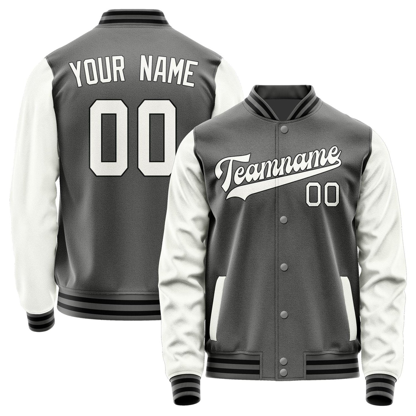 Custom Dark Grey White Jacket JA2020182017B31718