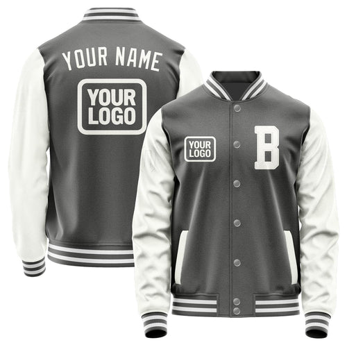Custom Dark Grey White Jacket JA202018201818181818