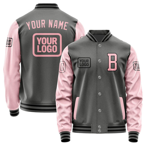 Custom Dark Grey Light Pink Jacket JA202021201717212117
