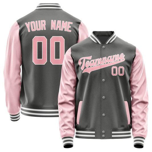 Custom Dark Grey Light Pink Jacket JA2020212018B31821