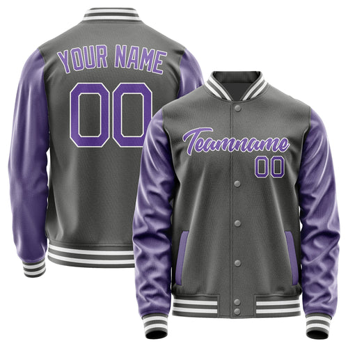 Custom Dark Grey Light Purple Jacket JA2020232018B21823