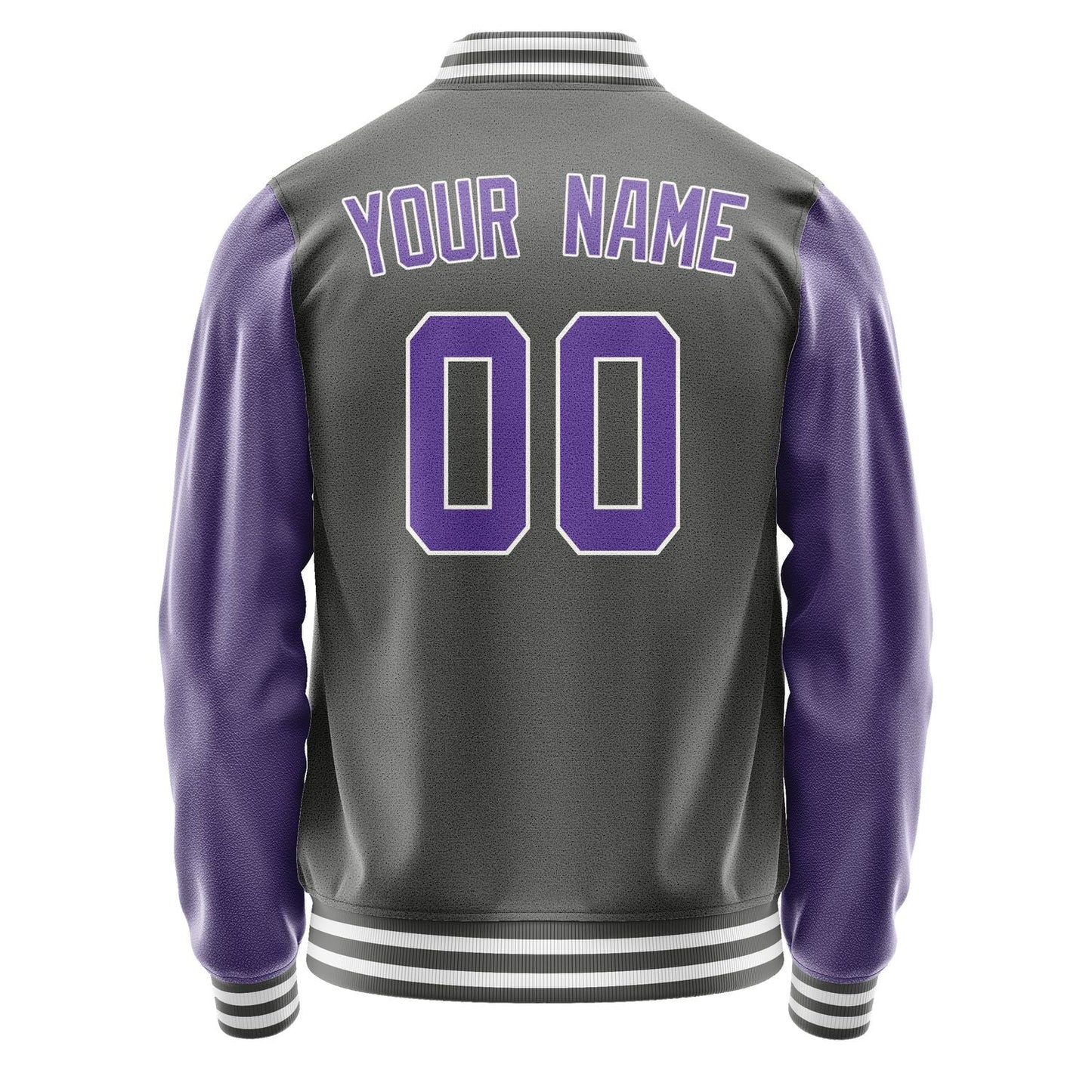 Custom Dark Grey Light Purple Jacket JA2020232018B31823