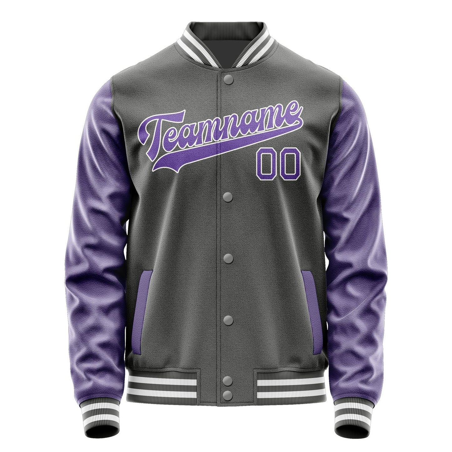 Custom Dark Grey Light Purple Jacket JA2020232018B31823