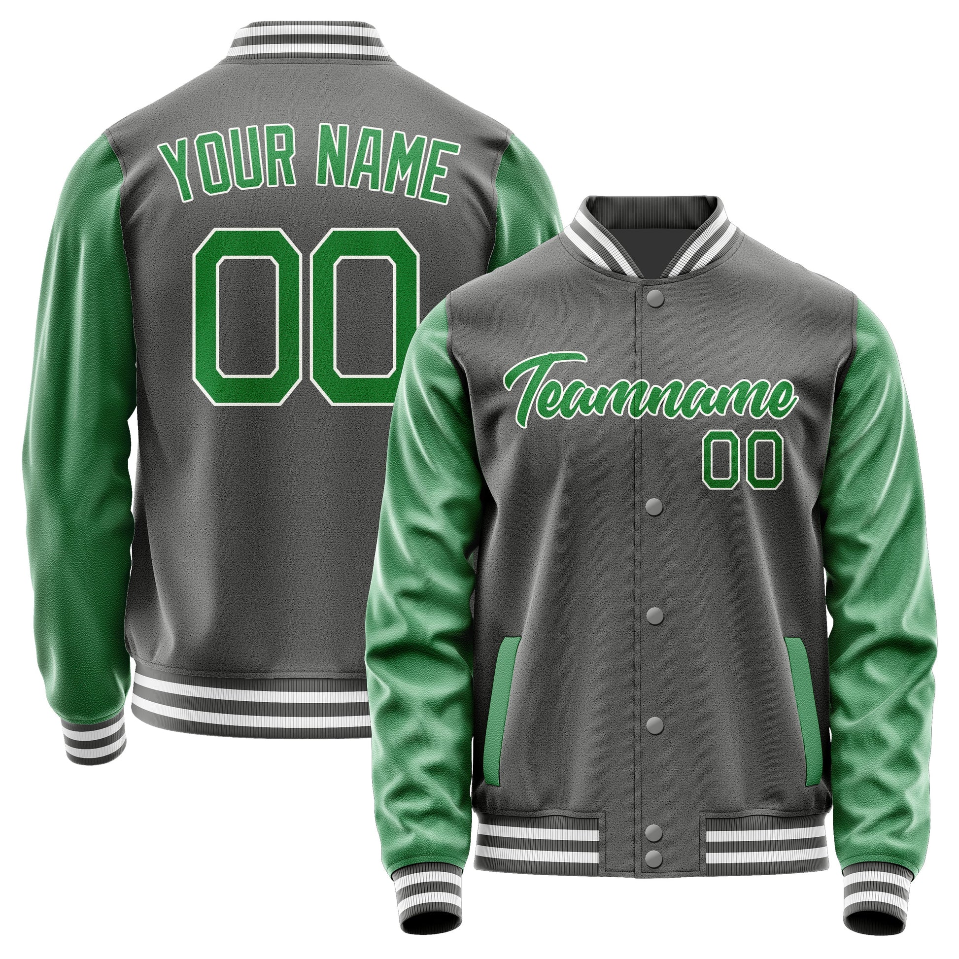 Custom Dark Grey Emerald Green Jacket JA2020242018B21824