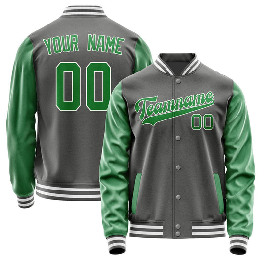 Custom Dark Grey Emerald Green Jacket JA2020242018B31824