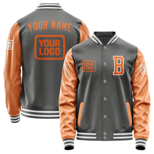 Custom Dark Grey Orange Jacket JA202028201818282818
