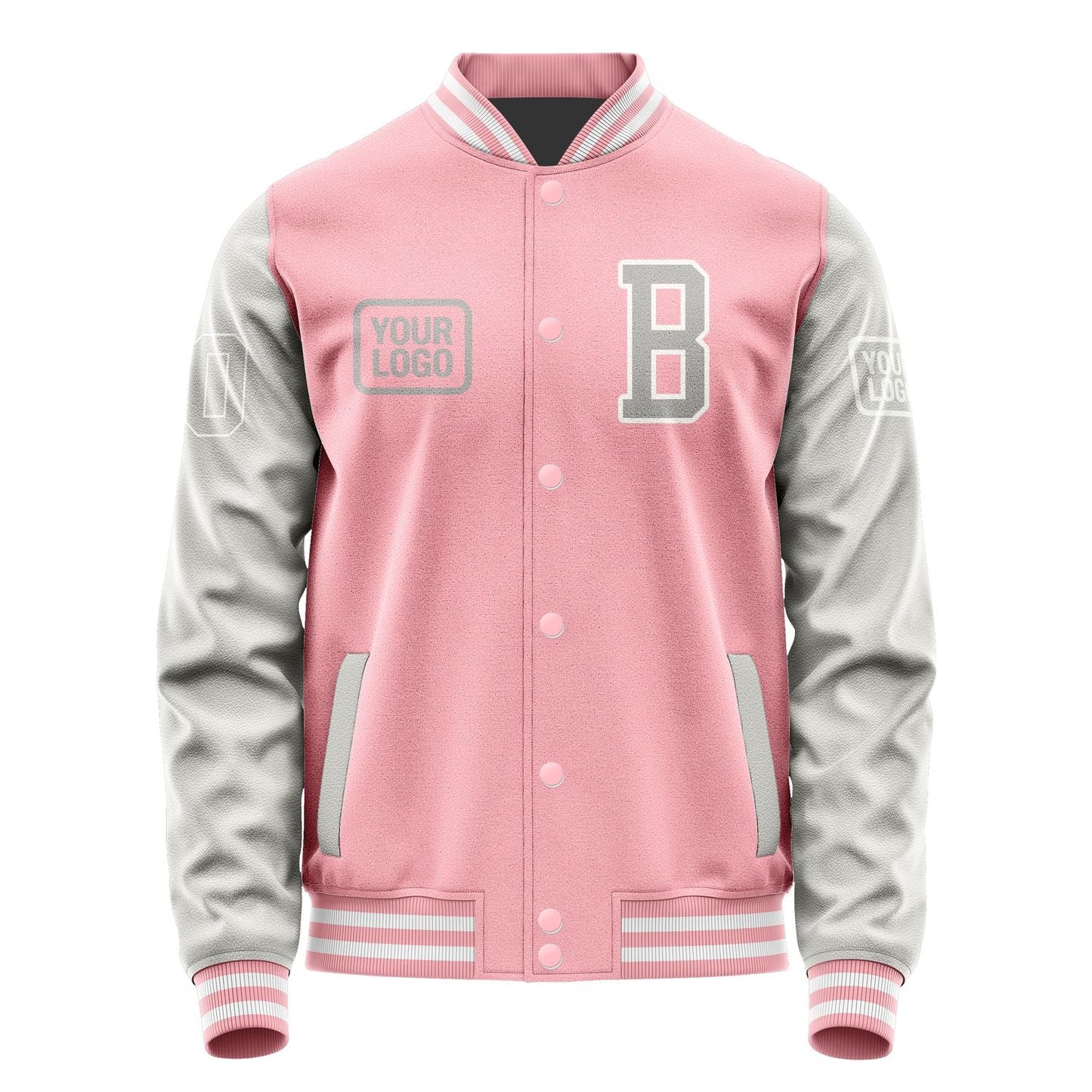 Custom Light Pink Gray Jacket JA212104211818040418