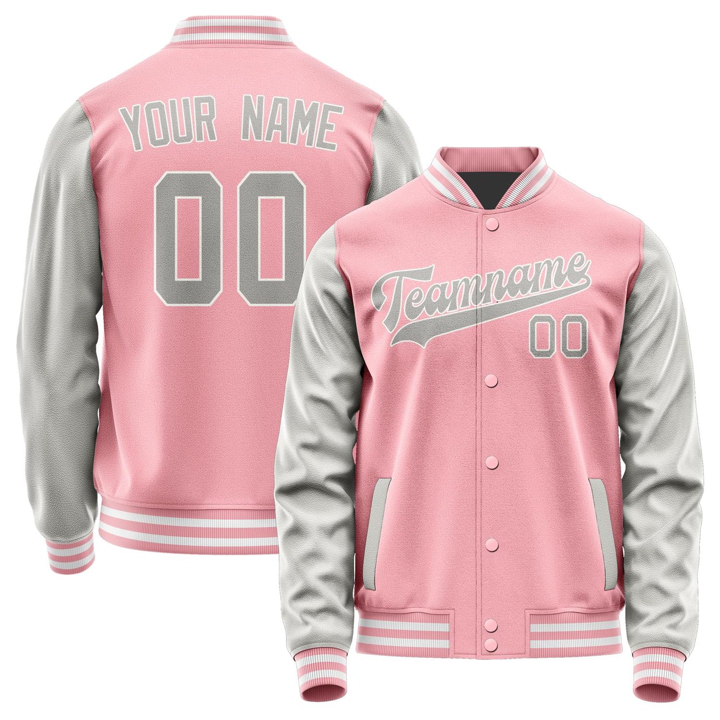 Custom Light Pink Gray Jacket JA2121042118B31804