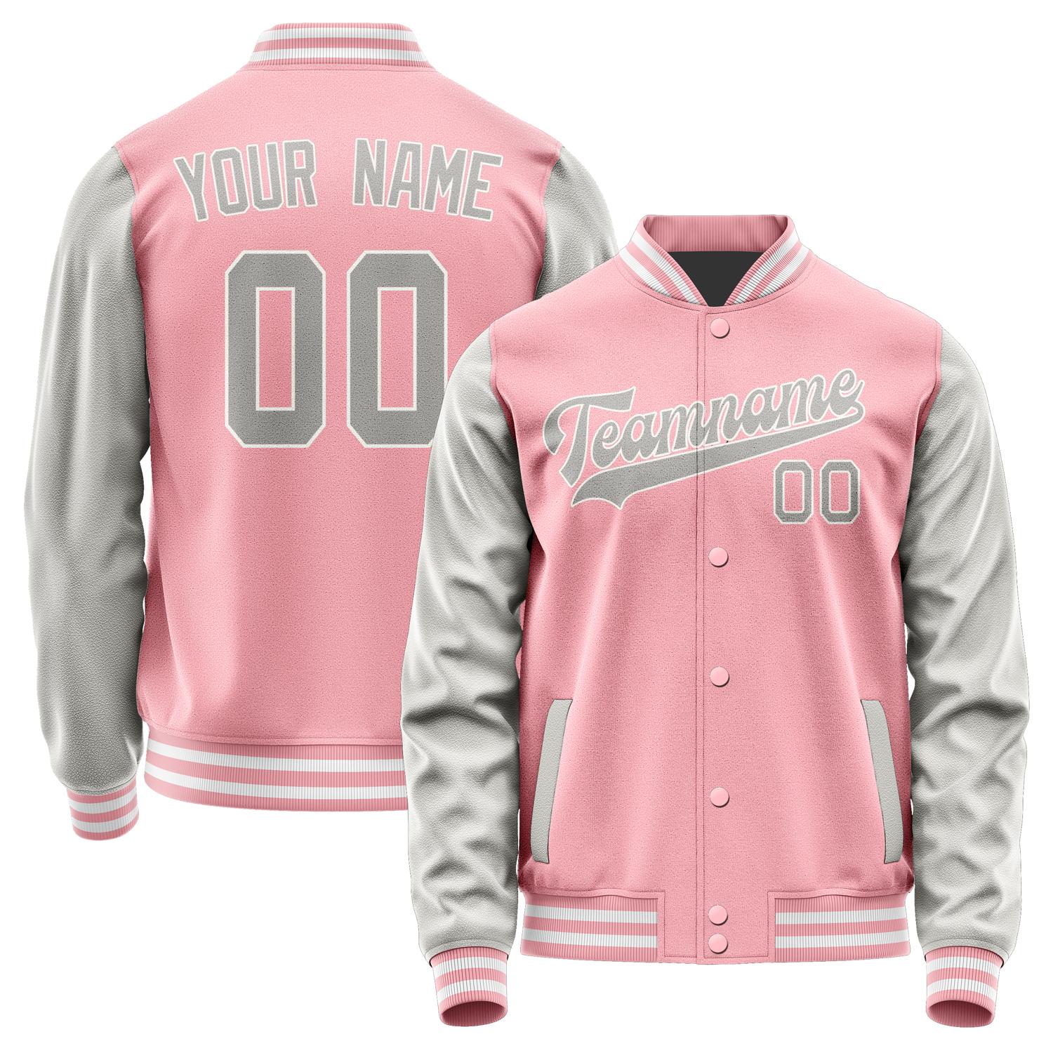 Custom Light Pink Gray Jacket JA2121042118B31804