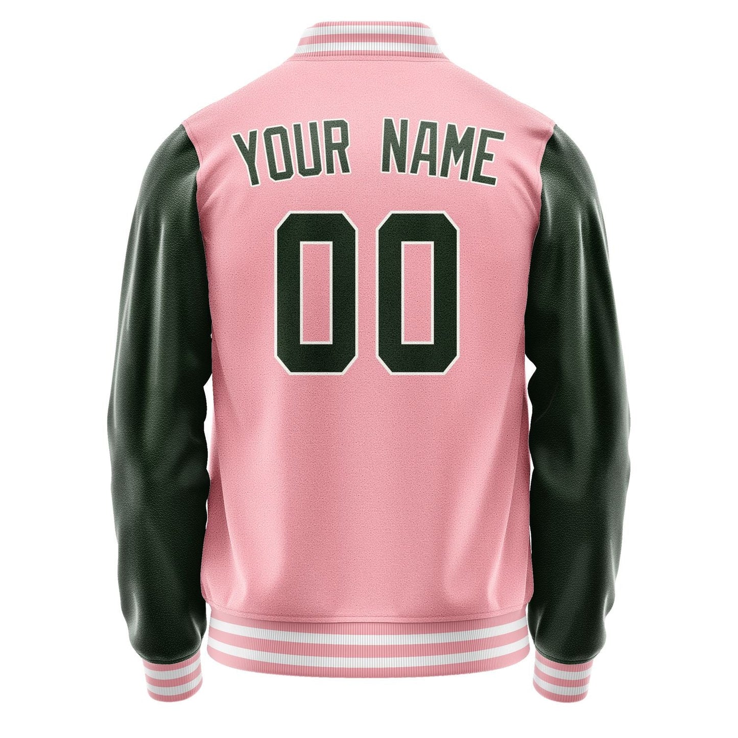 Custom Light Pink Dark Green Jacket JA2121062118B31806