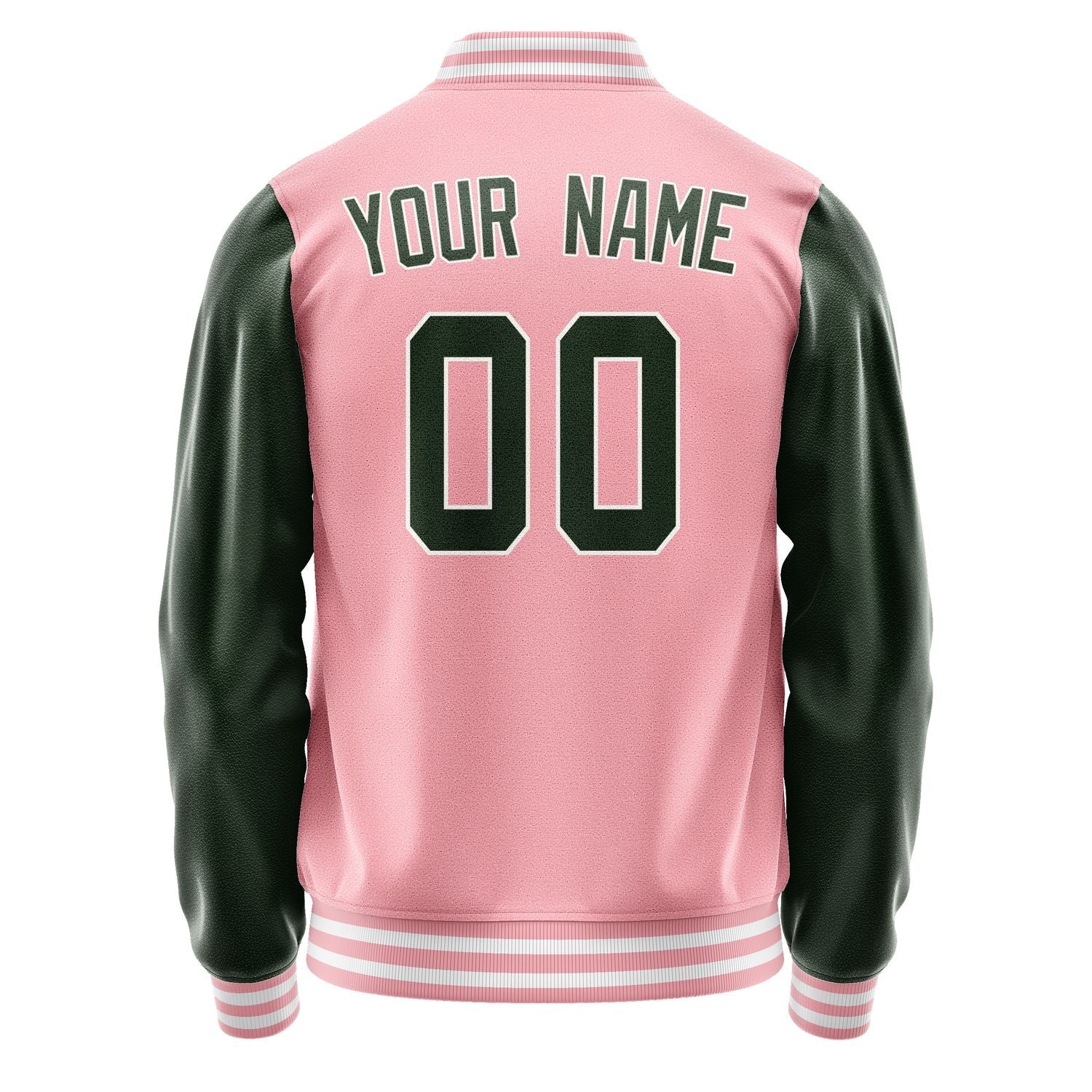 Custom Light Pink Dark Green Jacket JA2121062118B31806