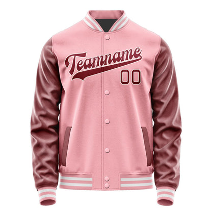 Custom Light Pink Crimson Red Jacket JA2121152118B31815