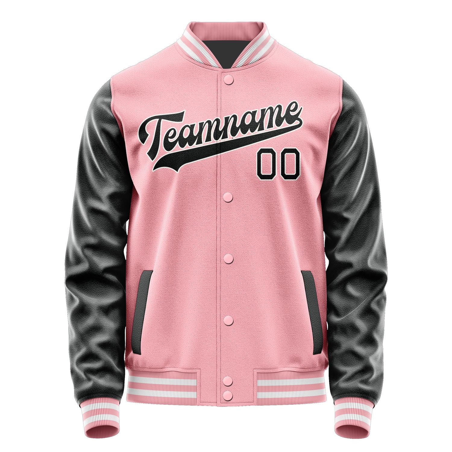 Custom Light Pink Black Jacket JA2121172118B31817