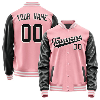 Custom Light Pink Black Jacket JA2121172118B31817