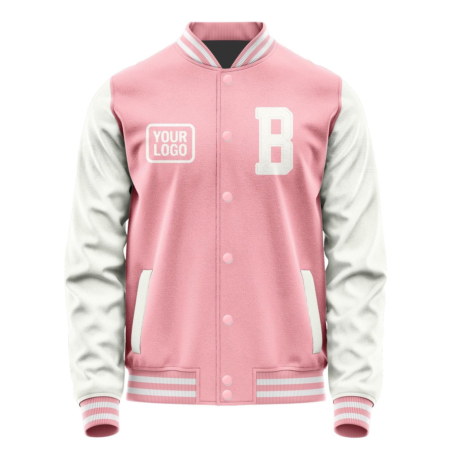 Custom Light Pink White Jacket JA212118211818181818
