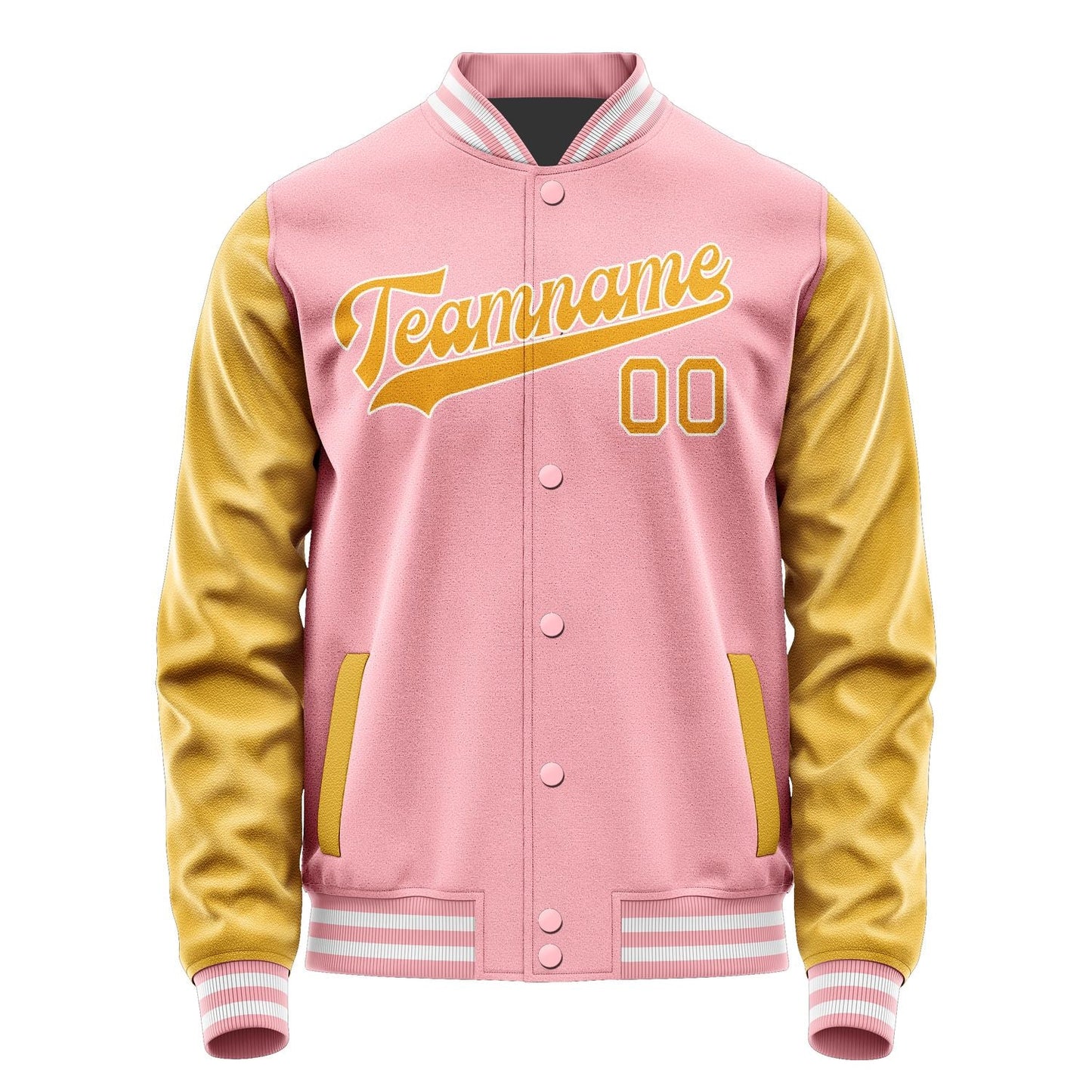 Custom Light Pink Yellow Jacket JA2121192118B31819