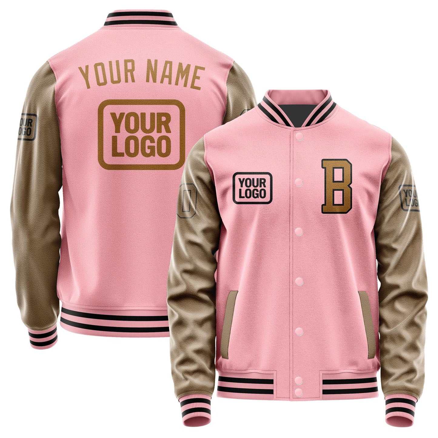 Custom Light Pink Khaki Jacket JA212122211717222217