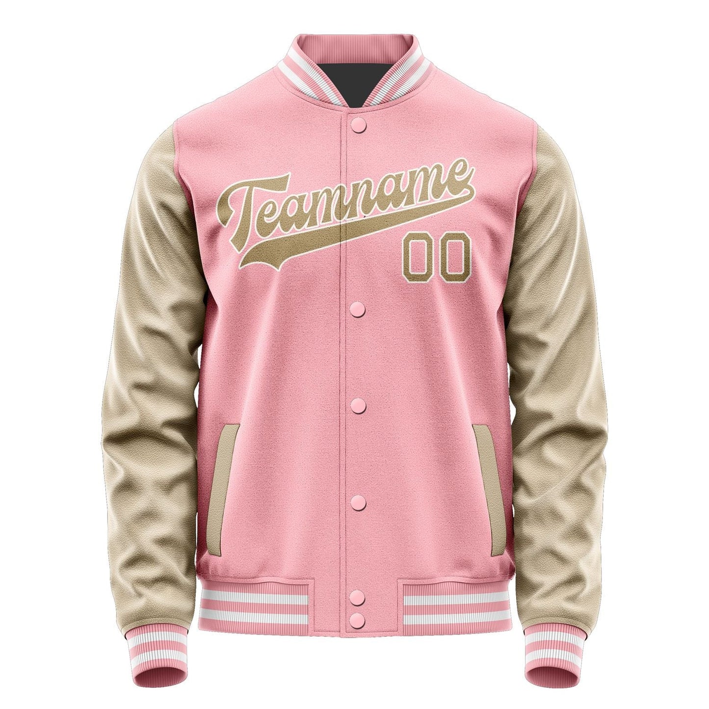 Custom Light Pink Light Khaki Jacket JA2121252118B31825