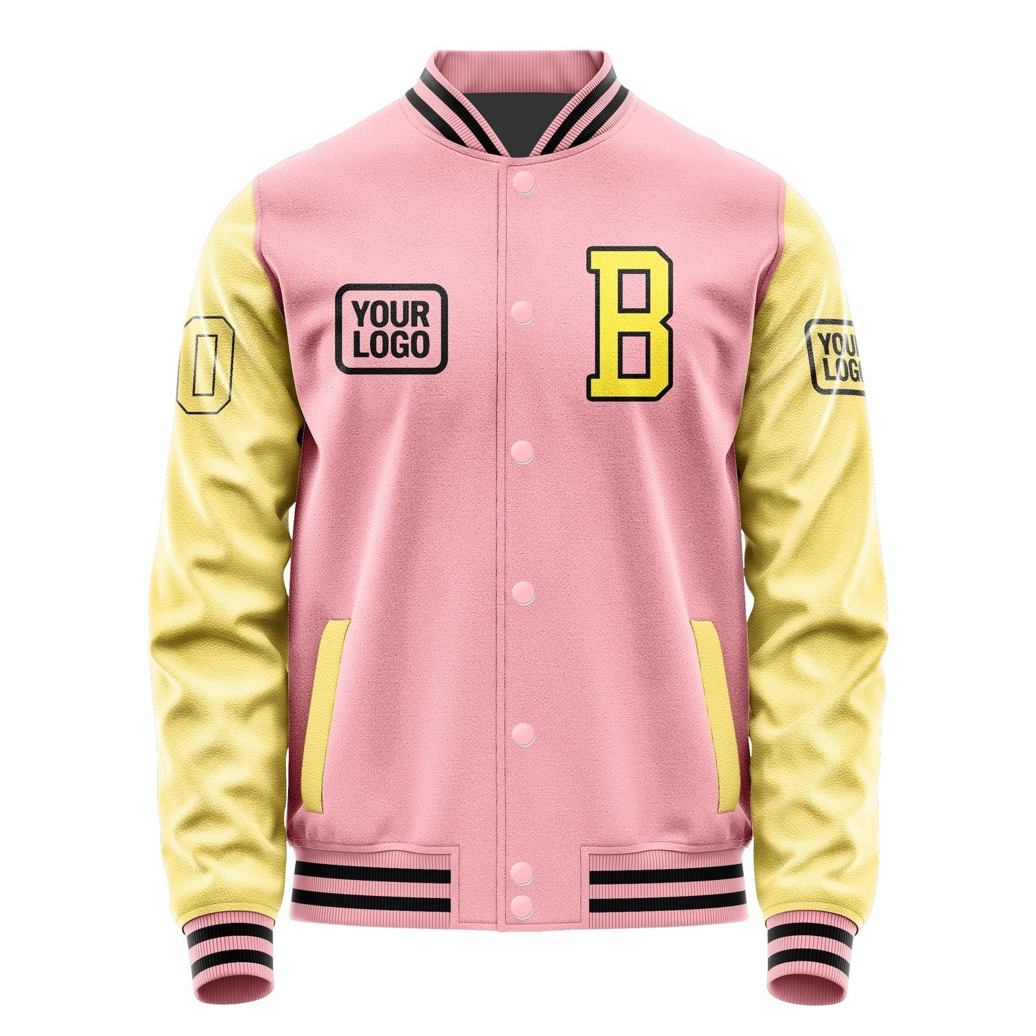 Custom Light Pink Light Yellow Jacket JA212126211717262617