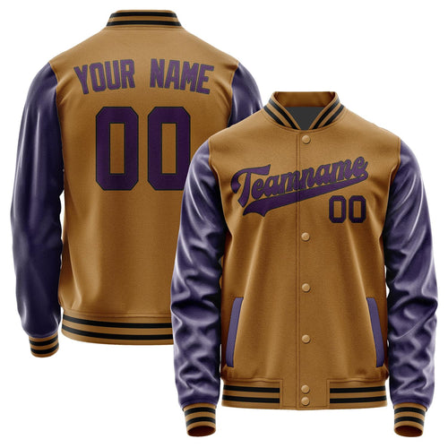 Custom Khaki Purple Jacket JA2222072217B31707