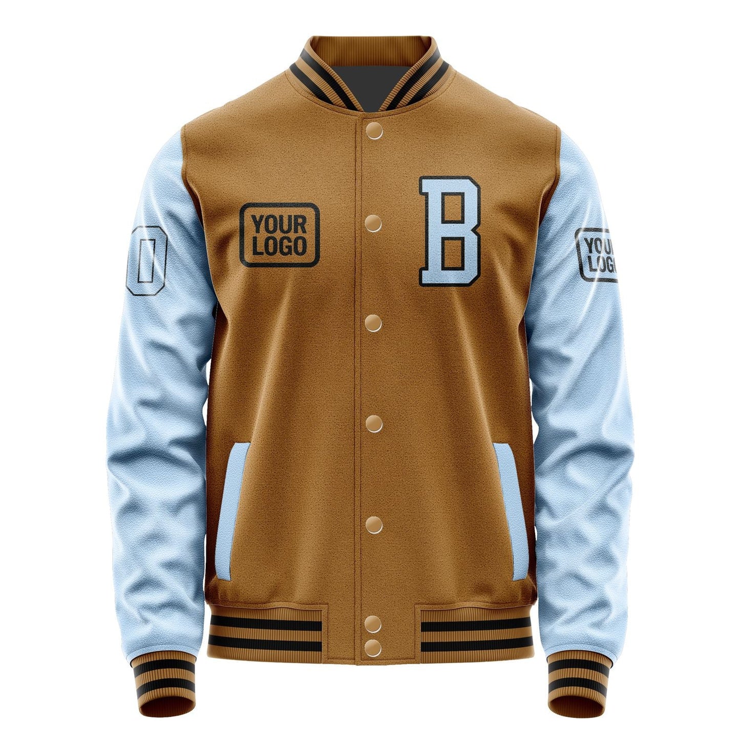 Custom Khaki Light Blue Jacket JA222208221717080817