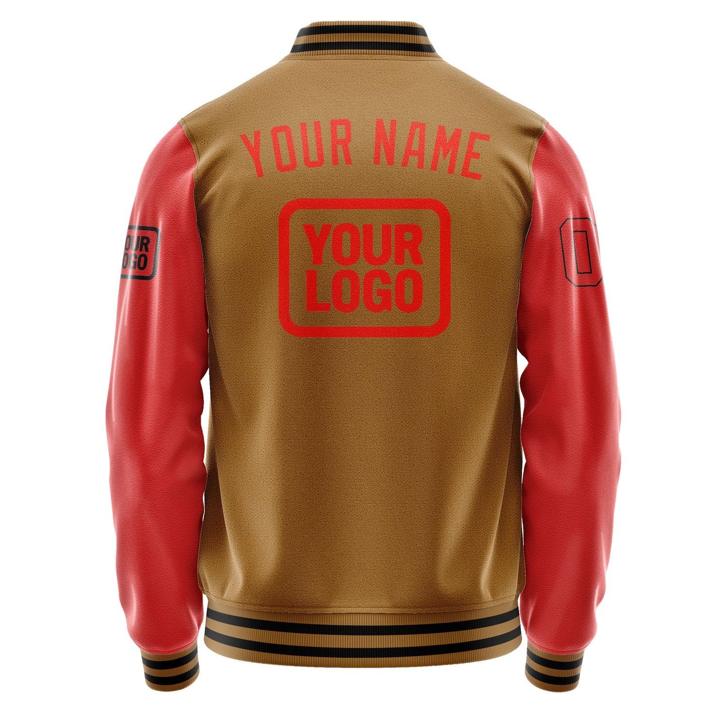 Custom Khaki Orange Red Jacket JA222212221717121217