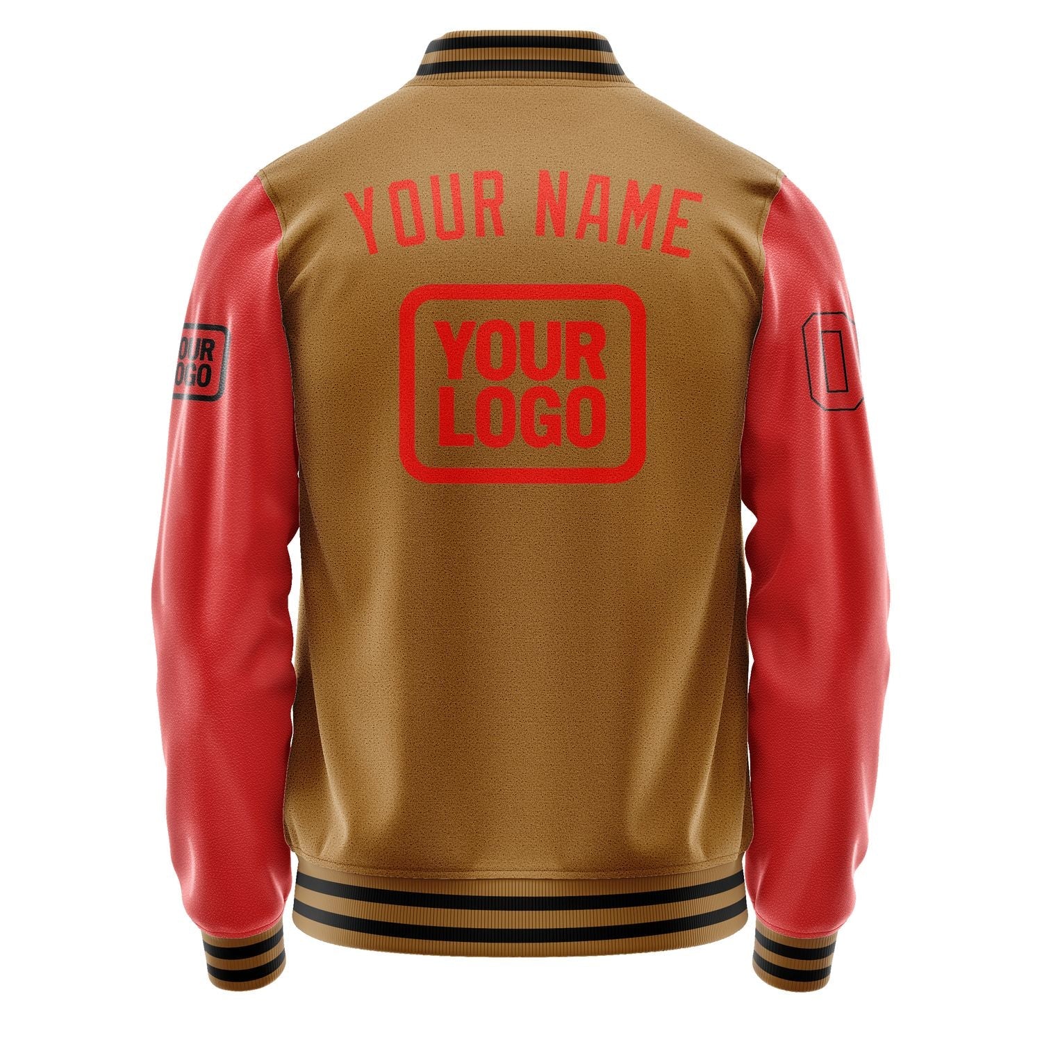 Custom Khaki Orange Red Jacket JA222212221717121217