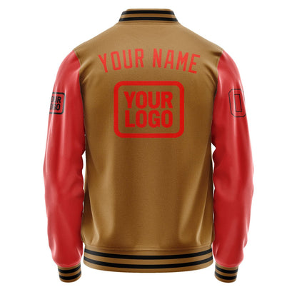 Custom Khaki Orange Red Jacket JA222212221717121217