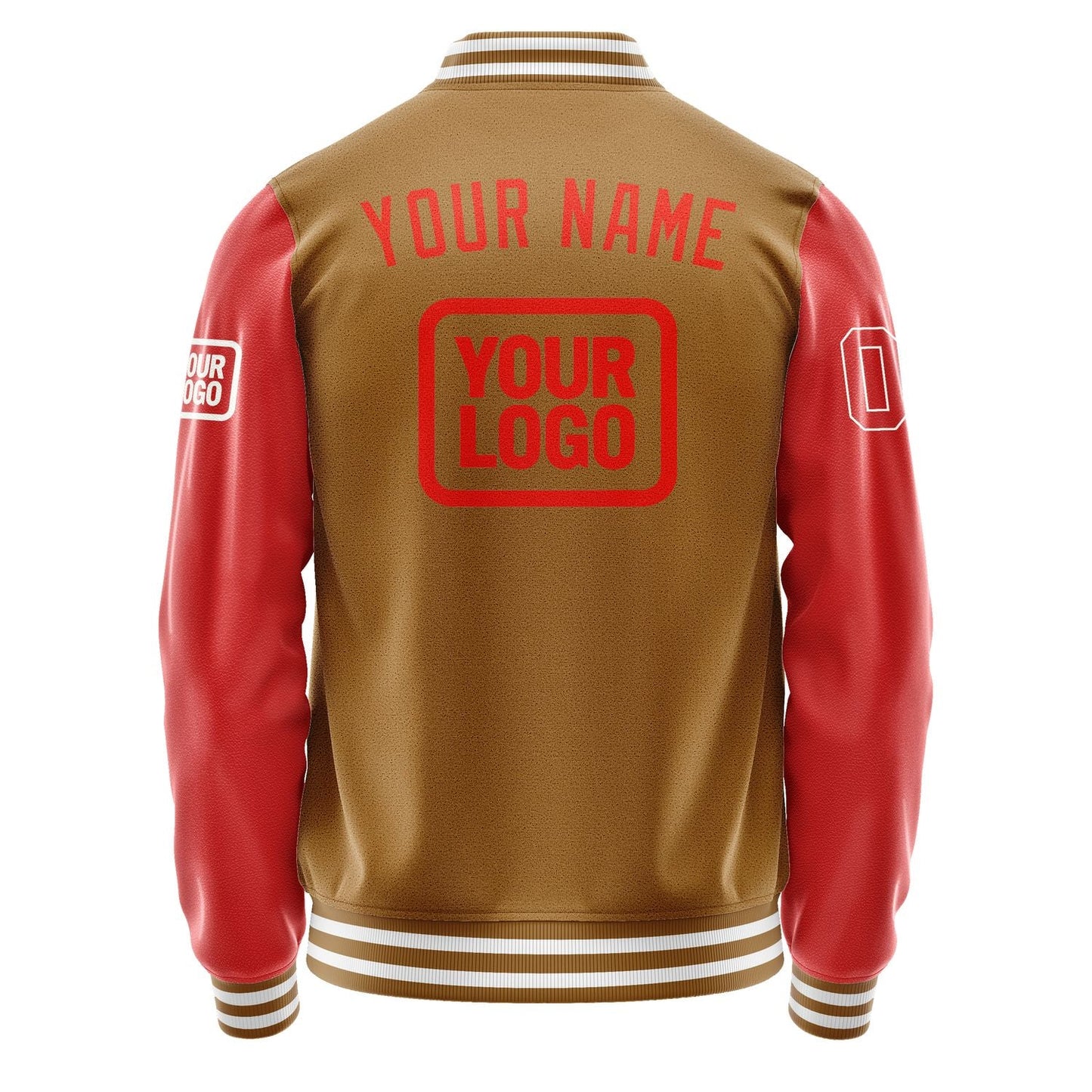 Custom Khaki Orange Red Jacket JA222212221818121218