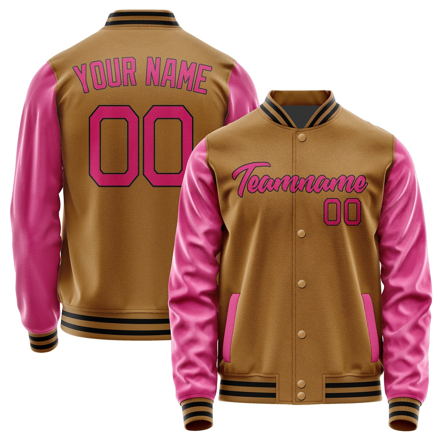 Custom Khaki Pink Jacket JA2222132217B21713