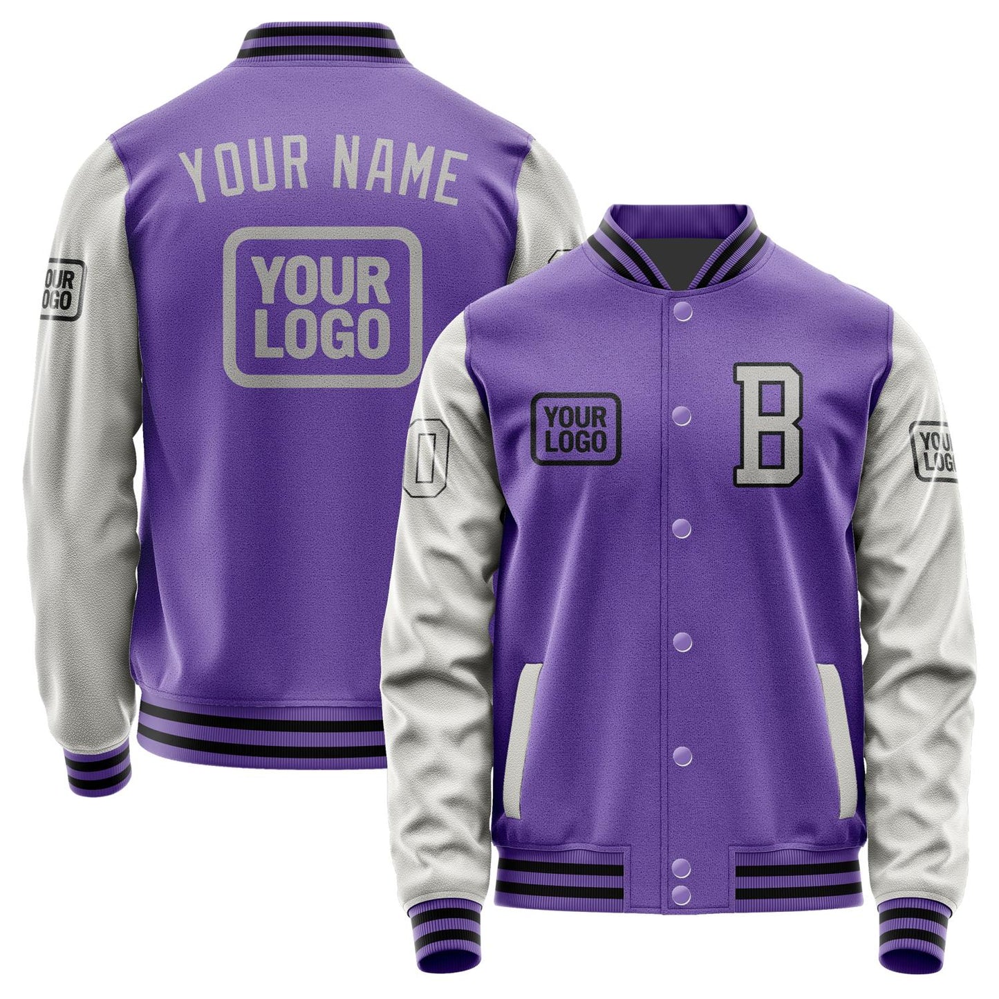Custom Light Purple Gray Jacket JA232304231717040417