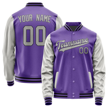 Custom Light Purple Gray Jacket JA2323042317B31704