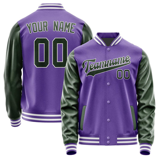 Custom Light Purple Dark Green Jacket JA2323062318B31806