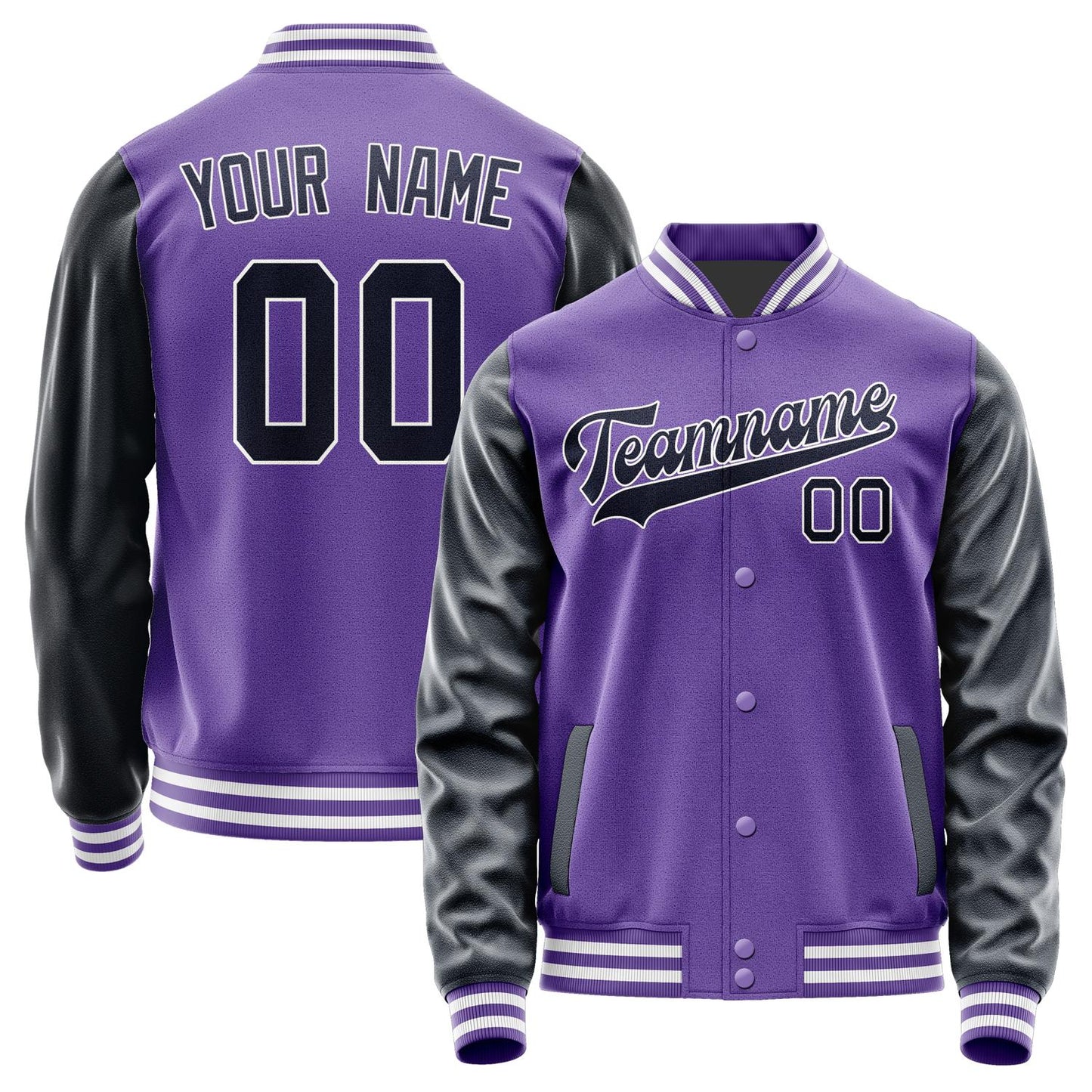 Custom Light Purple Navy Jacket JA2323112318B31811