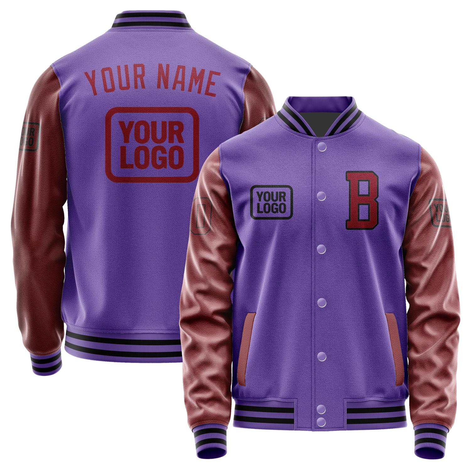 Custom Light Purple Crimson Red Jacket JA232315231717151517