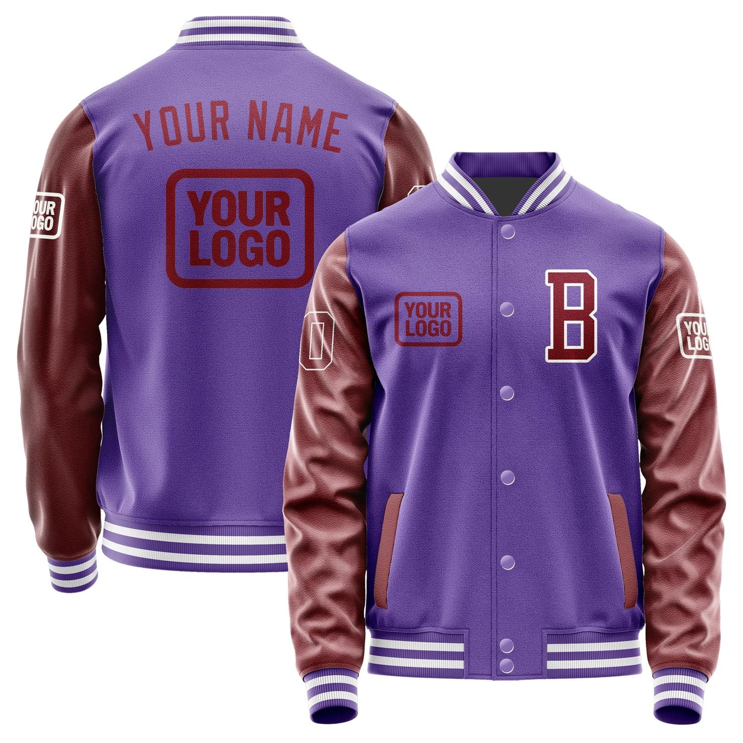 Custom Light Purple Crimson Red Jacket JA232315231818151518