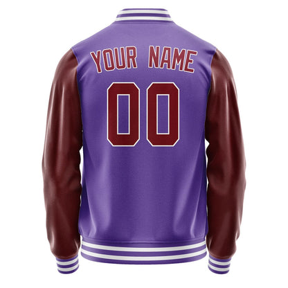 Custom Light Purple Crimson Red Jacket JA2323152318B31815