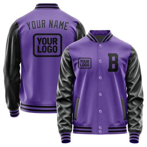 Custom Light Purple Black Jacket JA232317231717171717