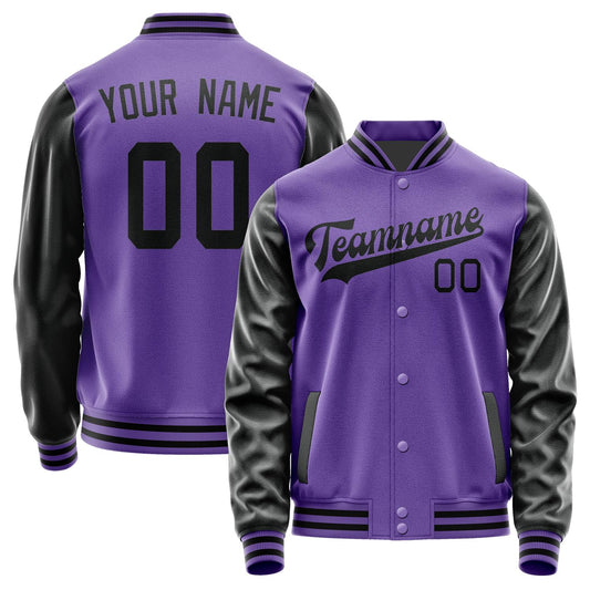 Custom Light Purple Black Jacket JA2323172317B31717