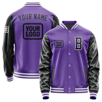 Custom Light Purple Black Jacket JA232317231818171718