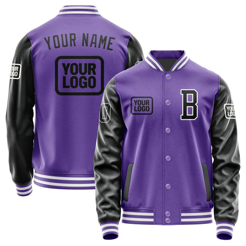 Custom Light Purple Black Jacket JA232317231818171718