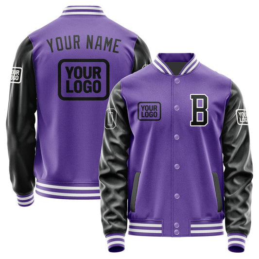 Custom Light Purple Black Jacket JA232317231818171718